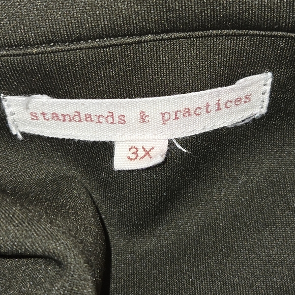 Standards & Practices Army Green Stretch Long Sleeve Utility Wrap Shirt Dress 3X - Picture 10 of 14